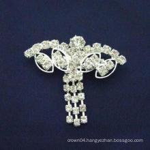 wholesale New design fashion simple contracted cheap rhinestone brooch